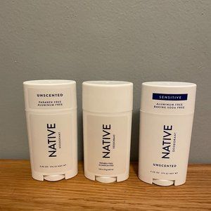 Native Deoderant, Unscented, 3 for $10